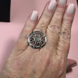 Radiant Silver Sunburst Ring